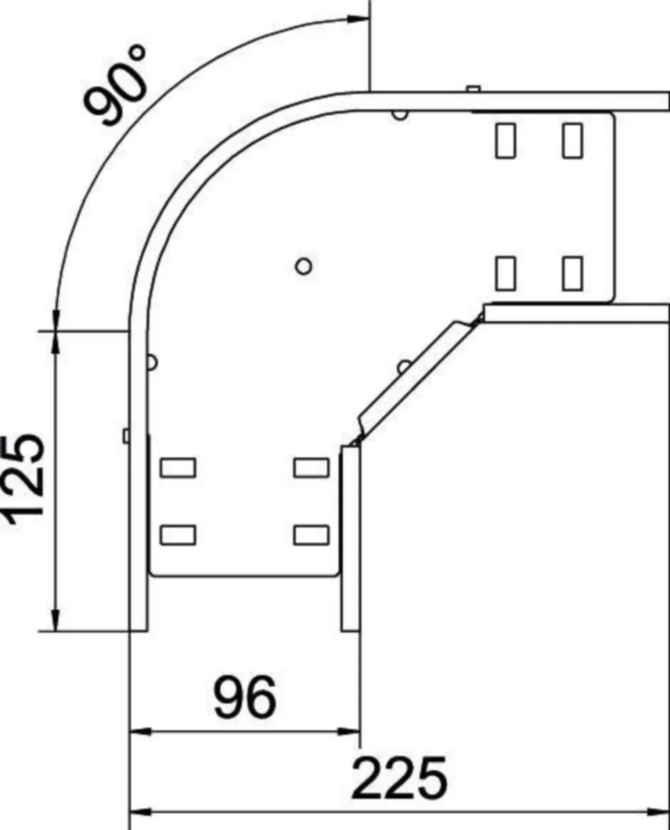 Kulmakappale Kts Rb 90 610 Fs, Kaari 90°