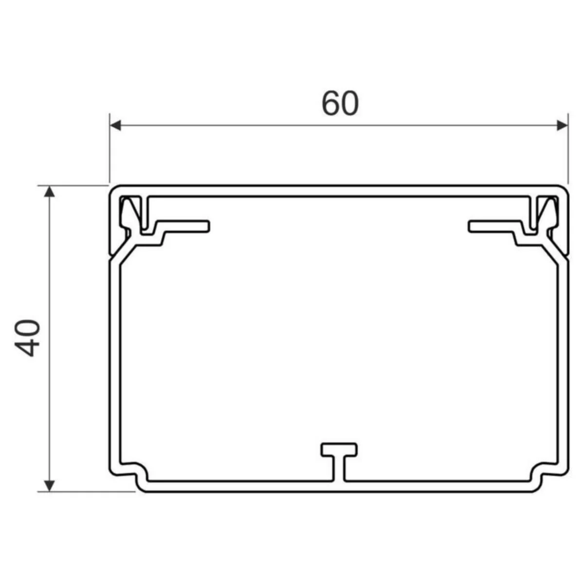 Asennuskanava Newlec Lh60X40 Hd Pvc 60X40X2000Val