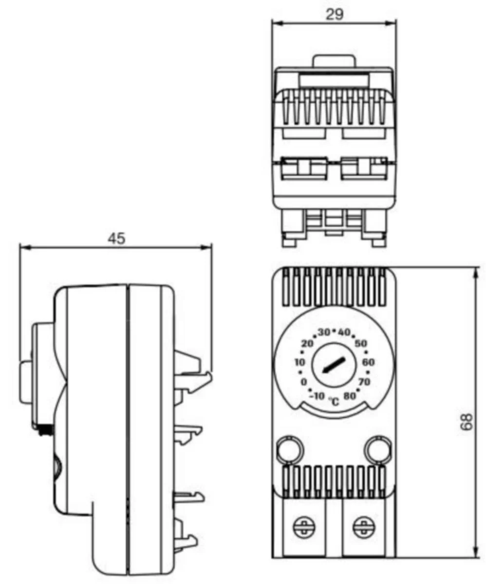 Termostaatti Orion Plus Fl258Z -10/+80 1A 10A Din