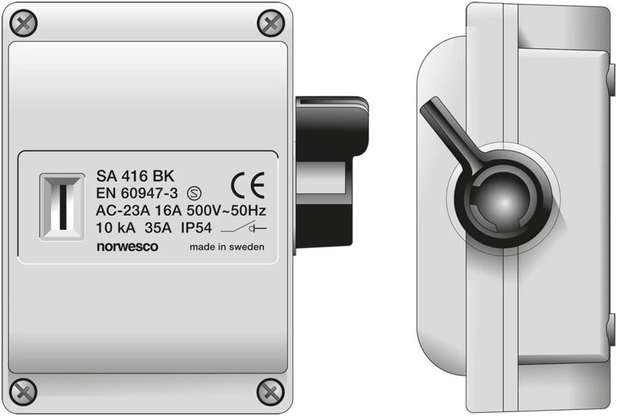 Turvakytkin Vipu Norwesco Sa316 3X16A 7.5Kw Ip54