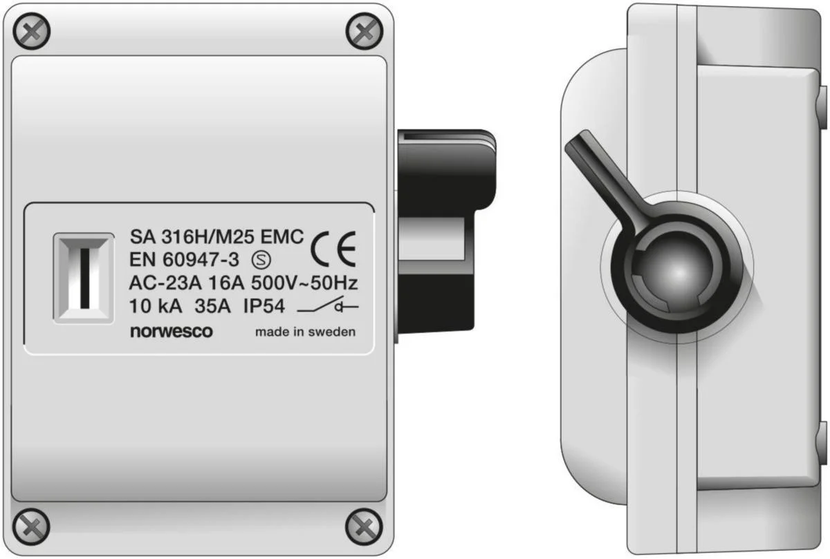 Turvakytkin Vipu Emc Norwesco Sa316H 3X16A+Apukos 7.5Kw Ip54