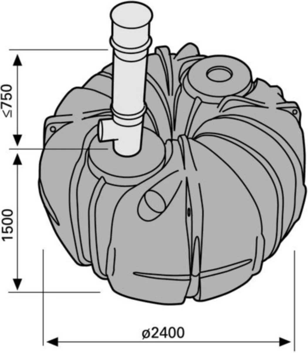 Lokasäiliö 5.3 M3/200 Uponor 1003561 Pe