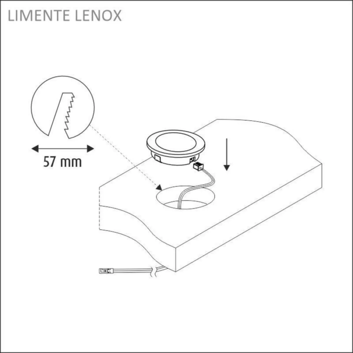Kalustevalaisin Limente Lenox 2C 3/4K 4W Rst
