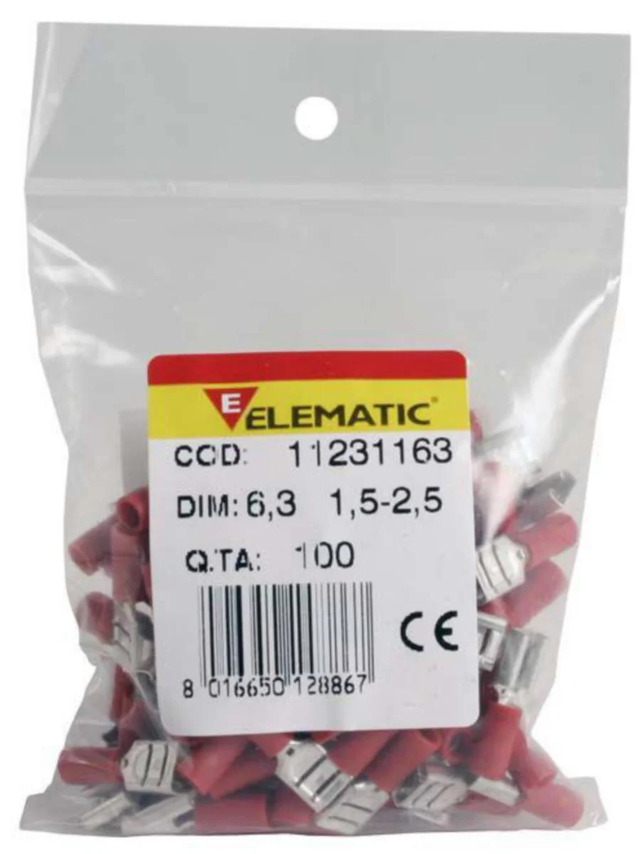 Lattaliitin Naaras Elematic 0.25-1.5Mm2 6.6Mm/0.8 100Kpl/P
