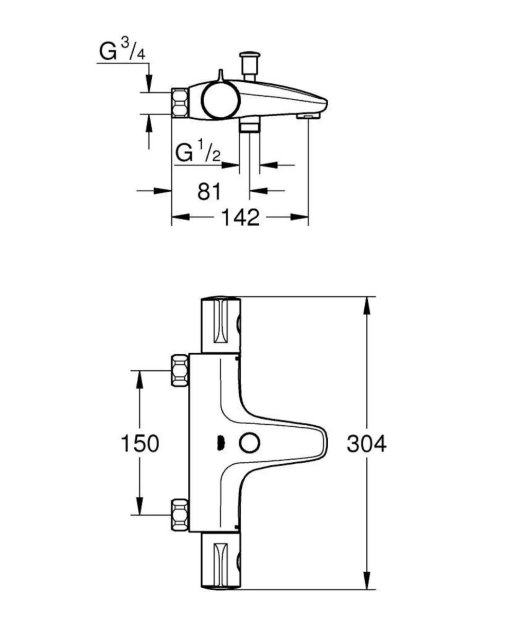 Suihkutermostaatti Grohe 34754000 Grohtherm 800 Jp