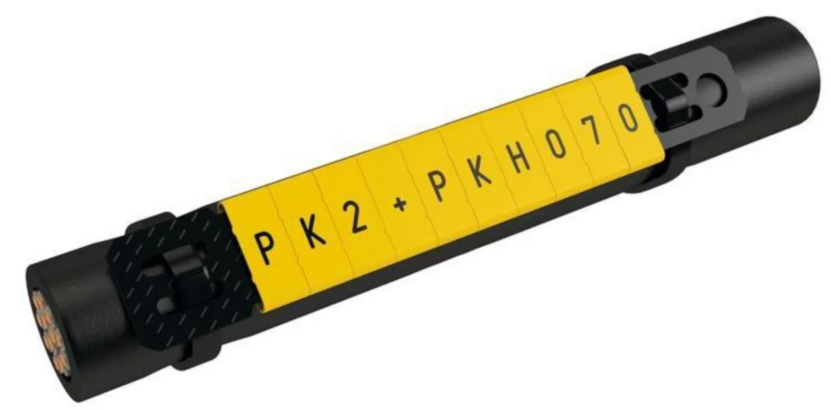Kaapelimerkki Partex Pk2/4 Kelt./Musta, Rulla, 0