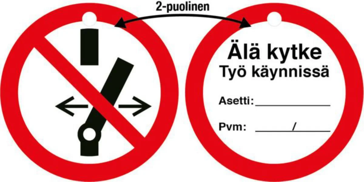 Merkintäkilpi Swm Kilpipussi Kilpi Älä Kytke Työ Käynnissä