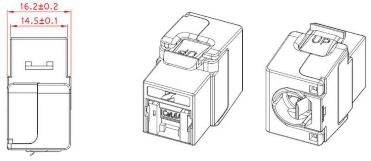 Liitin-Cat6A La-Cat Rj45 Keystone Liitin Cat6A Stp