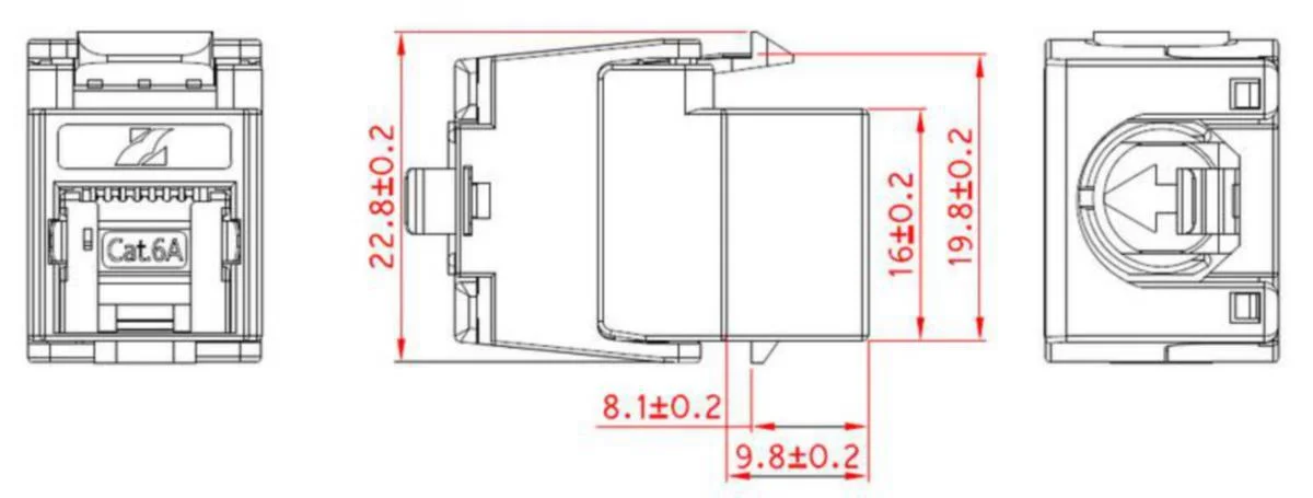 Liitin-Cat6A La-Cat Rj45 Keystone Liitin Cat6A Stp