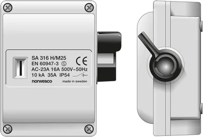 Turvakytkin Vipu Norwesco Sa316H/M25 3X16A+Ap 7.5Kw Ip54