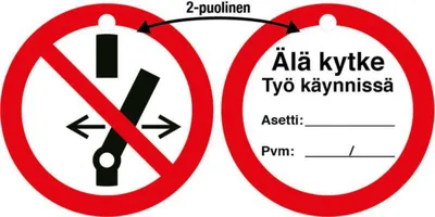 Merkintäkilpi Swm Kilpipussi Kilpi Älä Kytke Työ Käynnissä